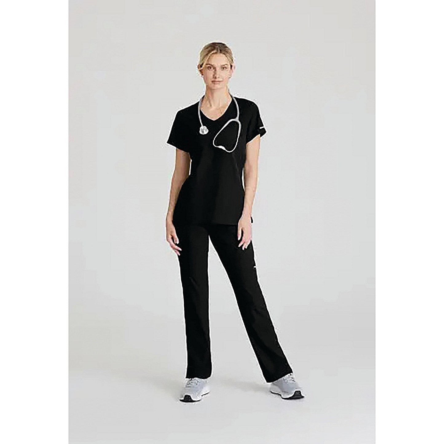 Skechers Female V Neck Scrub Top, Black, 2XL