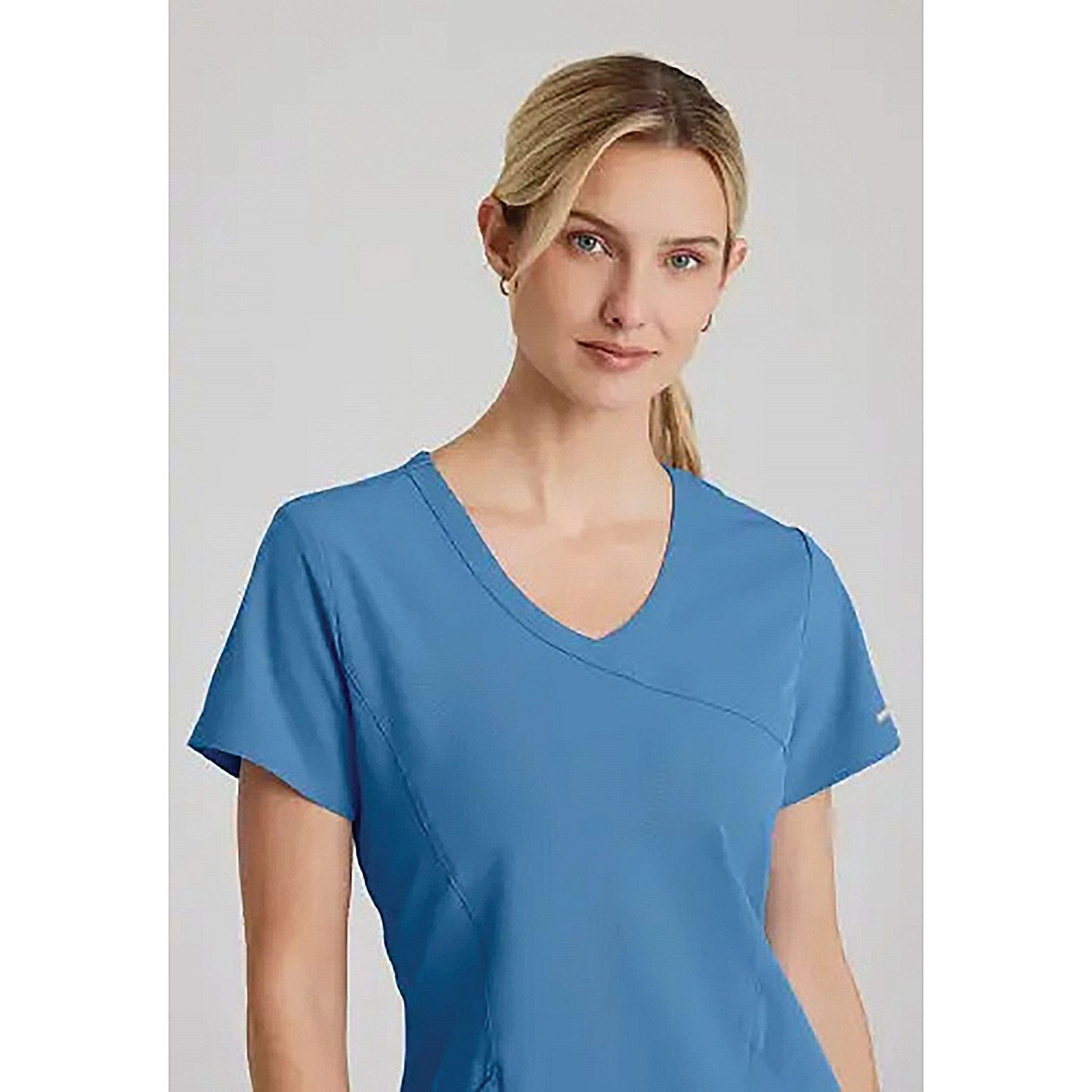 Skechers Female V Neck Scrub Top, Ceil Blue, 2XL