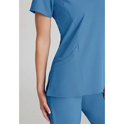 Skechers Female V Neck Scrub Top, Ceil Blue, 2XL