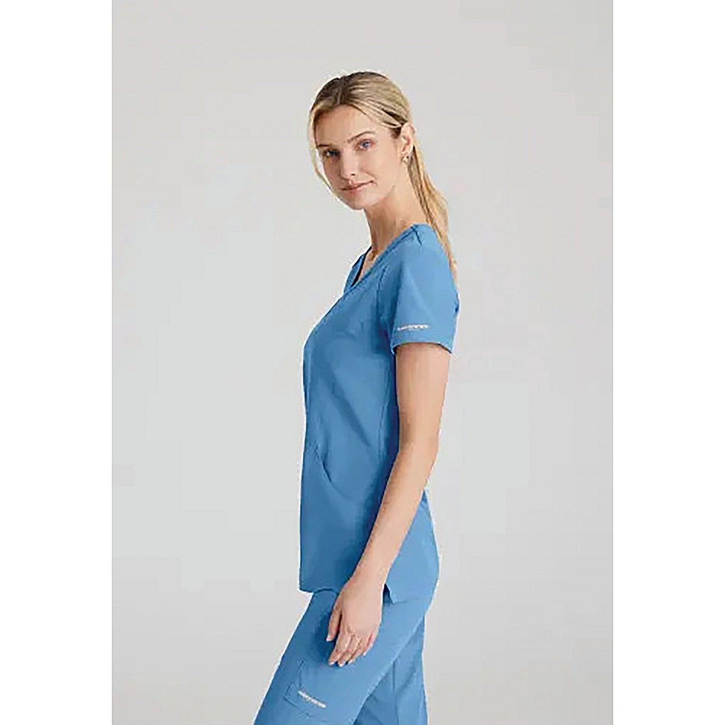 Skechers Female V Neck Scrub Top, Ceil Blue, 2XL