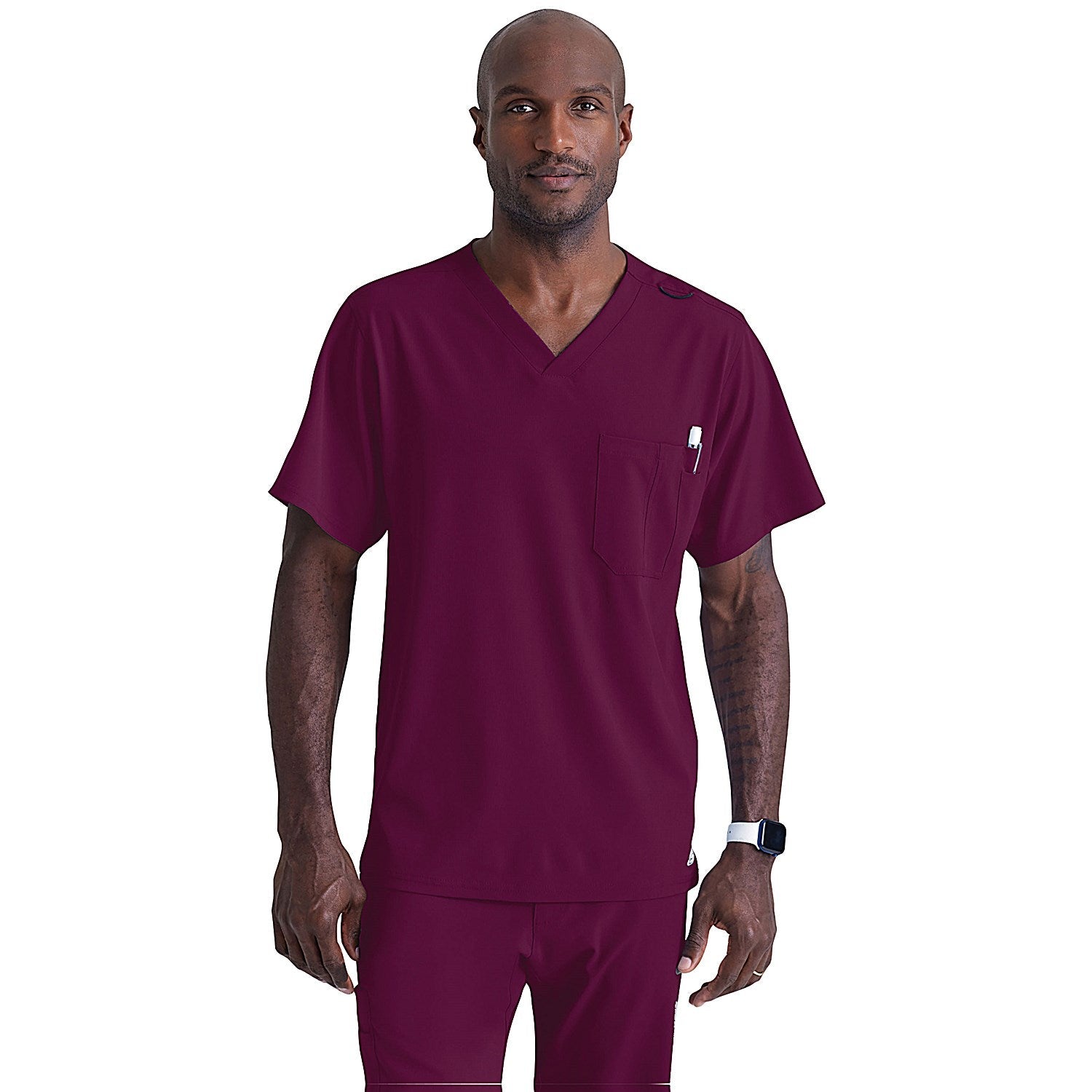 Skechers Unisex V Neck Scrub Top, Wine, Small Easy2Order : WIS12450
