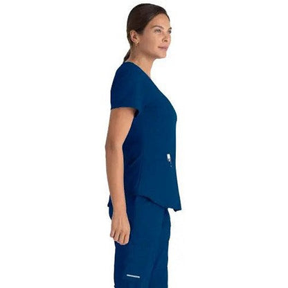 Skechers SK101 Breeze Female Scrub Top, Navy, Size XS