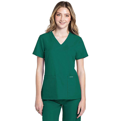 Cherokee Originals Ultra Female V-neck Scrub Top, Hunter Green, Medium