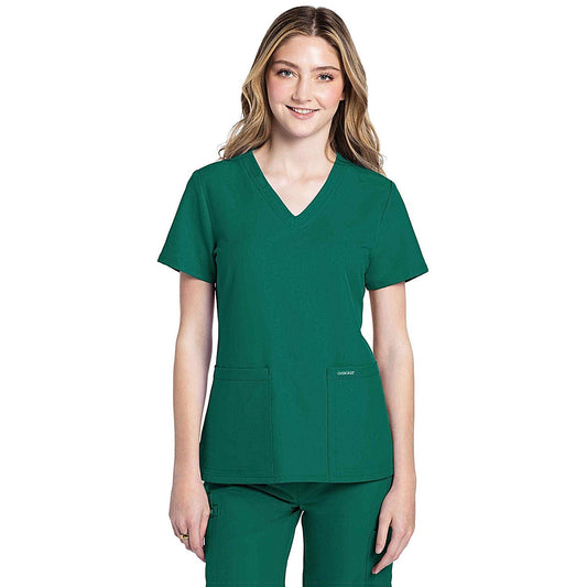Cherokee Originals Ultra Female V-neck Scrub Top, Hunter Green, Medium