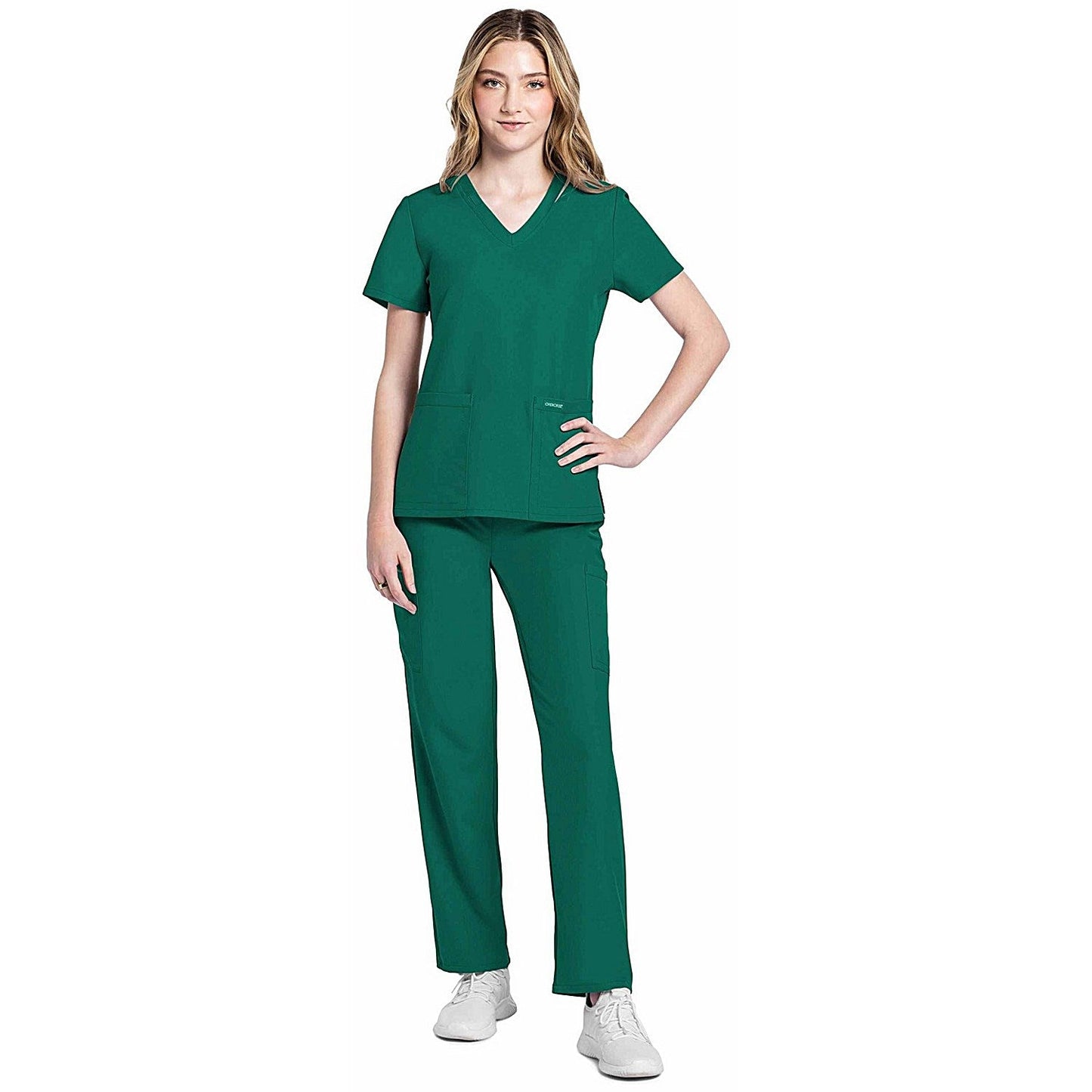 Cherokee Originals Ultra Female V-neck Scrub Top, Hunter Green, Medium