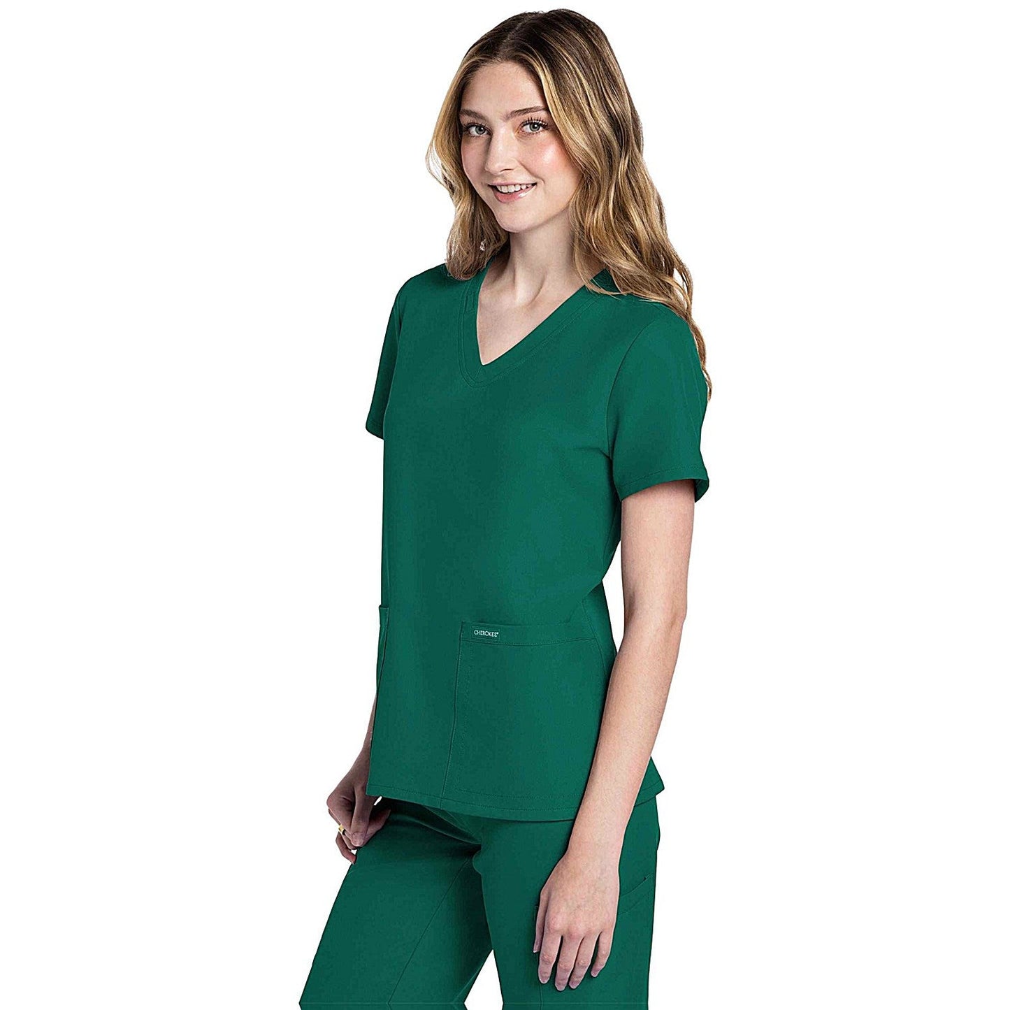 Cherokee Originals Ultra Female V-neck Scrub Top, Hunter Green, Medium Easy2Order : WIS13016