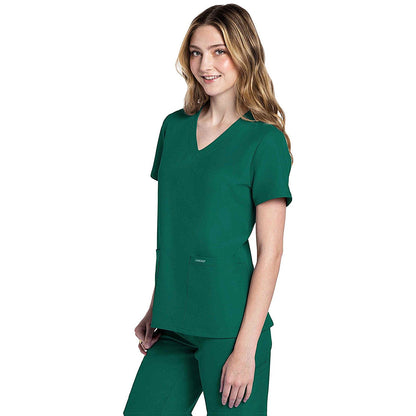 Cherokee Originals Ultra Female V-neck Scrub Top, Hunter Green, Medium Easy2Order : WIS13016