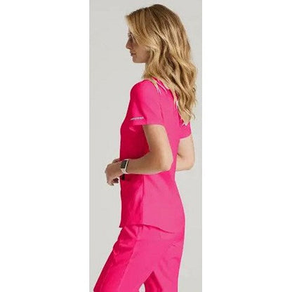 Skechers SK101 Breeze Female Scrub Top, Vibrance Pink, Size 2XS