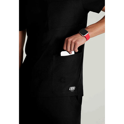 Skechers SKT193 Thesis Scrub Top, Black, Size XS