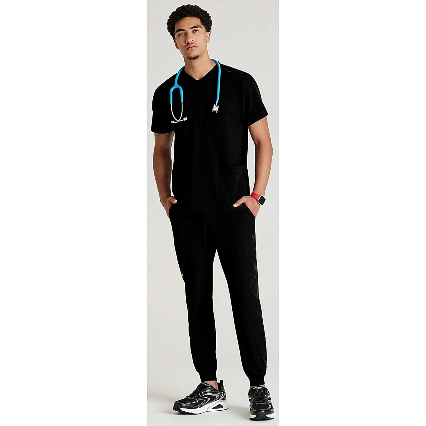 Skechers SKT193 Thesis Scrub Top, Black, Size Small