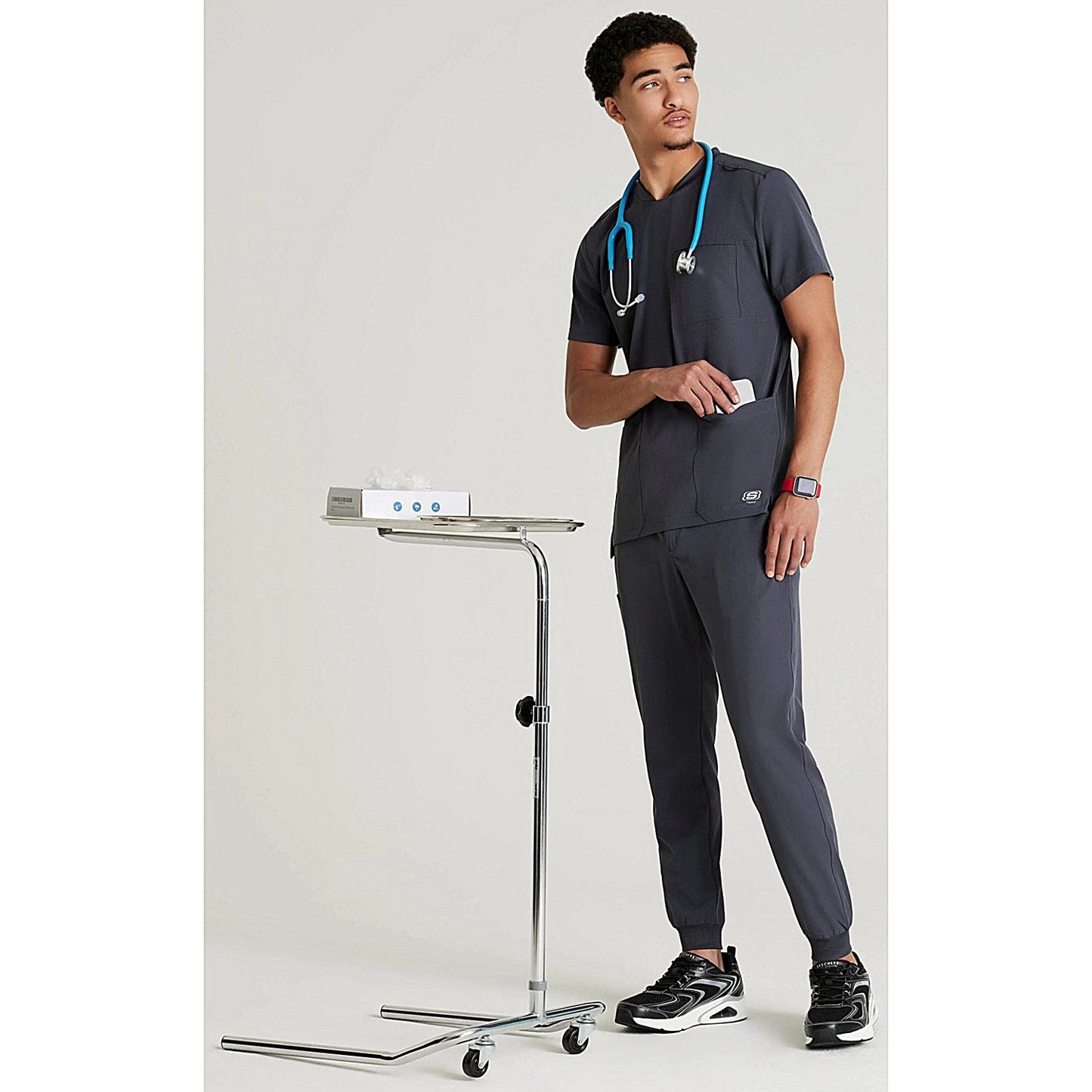 Skechers SKT193 Thesis Scrub Top, Pewter, Size 5XL