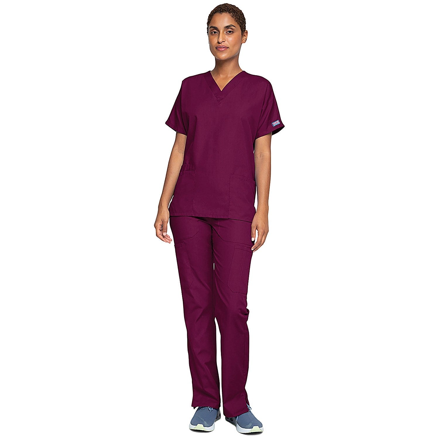 Cherokee Unisex Scrub Top, Wine, 5XL Easy2Order : WIS18263