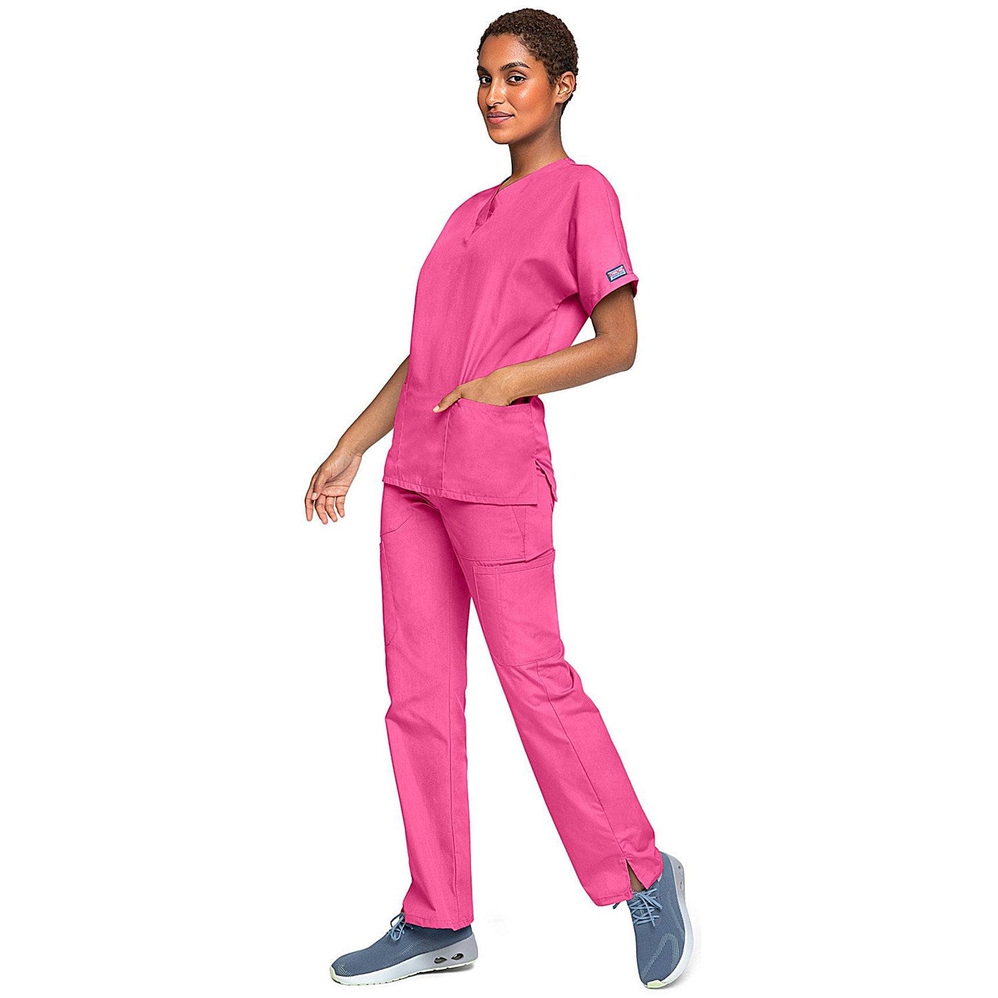 Cherokee 4700 Unisex Scrub Top, Shocking Pink, 2XS