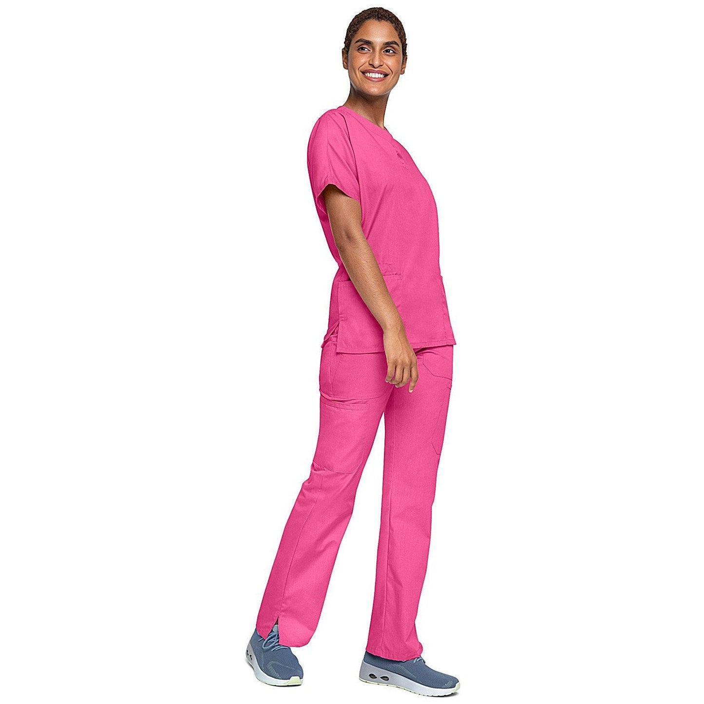 Cherokee 4700 Unisex Scrub Top, Shocking Pink, 2XS Easy2Order : WIS18299