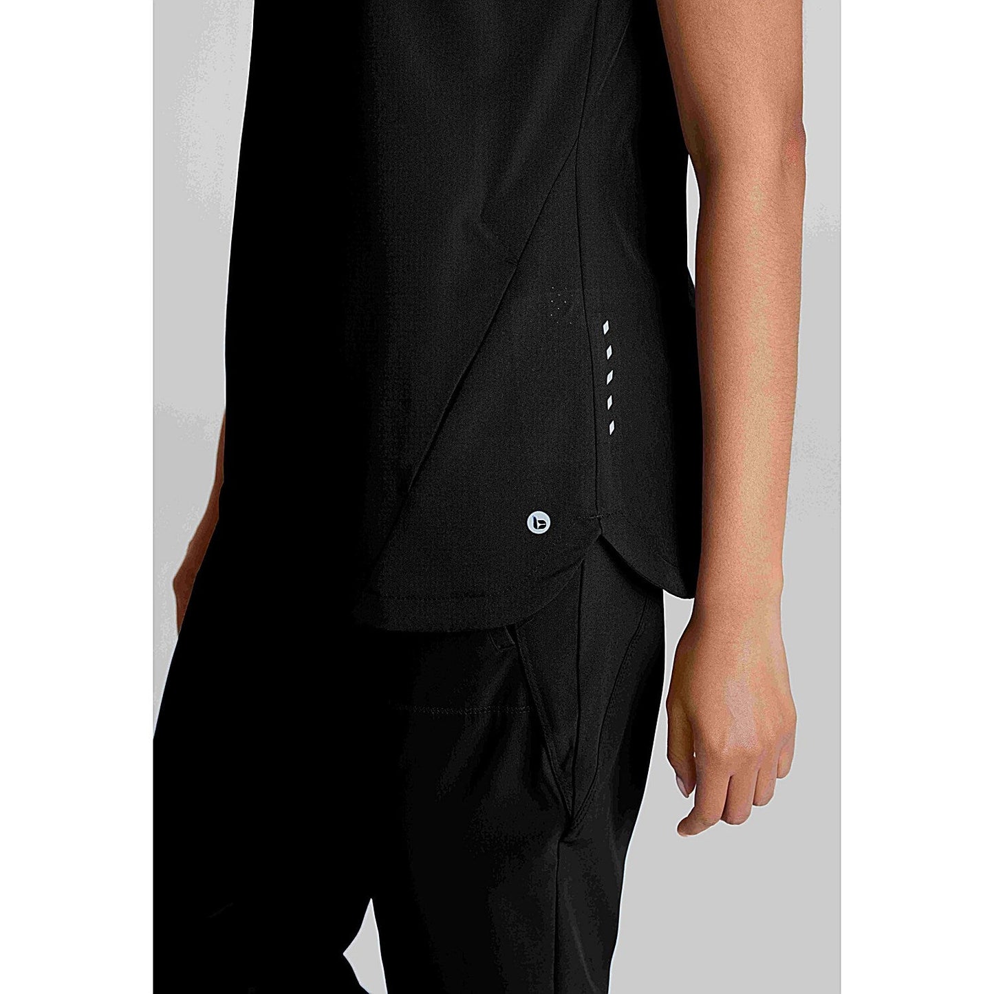 Work in Style Female Nursing Tunic, Navy with Purple Trim, 32 Inch
