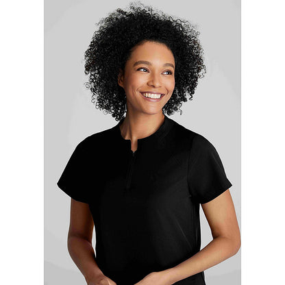 Work in Style Female Nursing Tunic, Navy with Purple Trim, 32 Inch