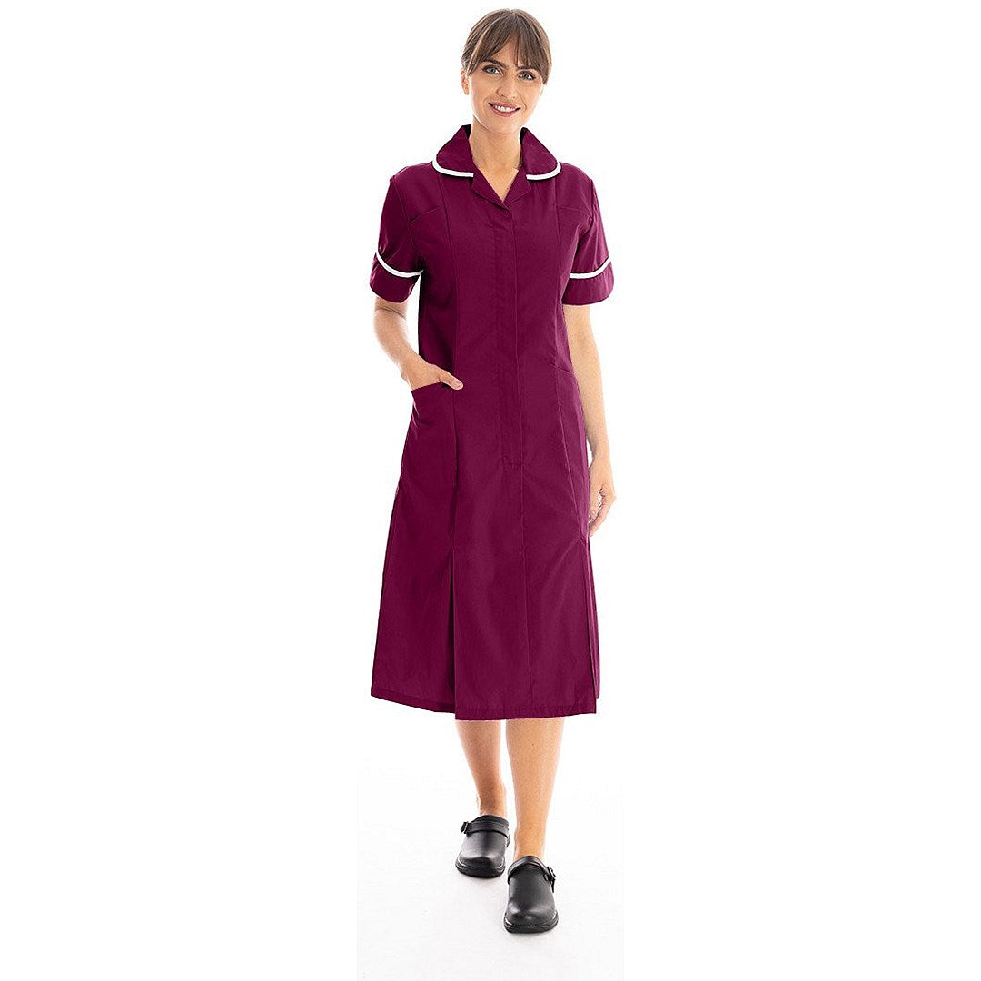 Work in Style Dvddr Nursing Dress, Maroon, 48 Easy2Order : WIS20765