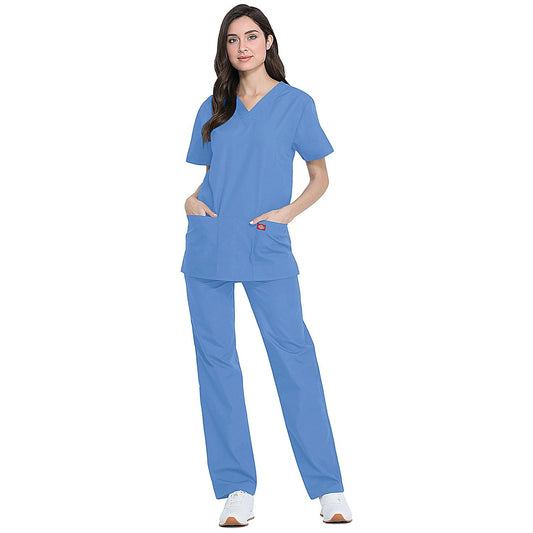 Dickies DKP520C Unisex Scrub Set Top and Trousers, Ceil Blue, Size Large