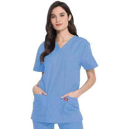 Dickies DKP520C Unisex Scrub Set Top and Trousers, Ceil Blue, Size Large