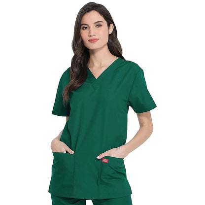 Dickies DKP520C Unisex Scrub Set Top and Trousers, Hunter Green, Size Small