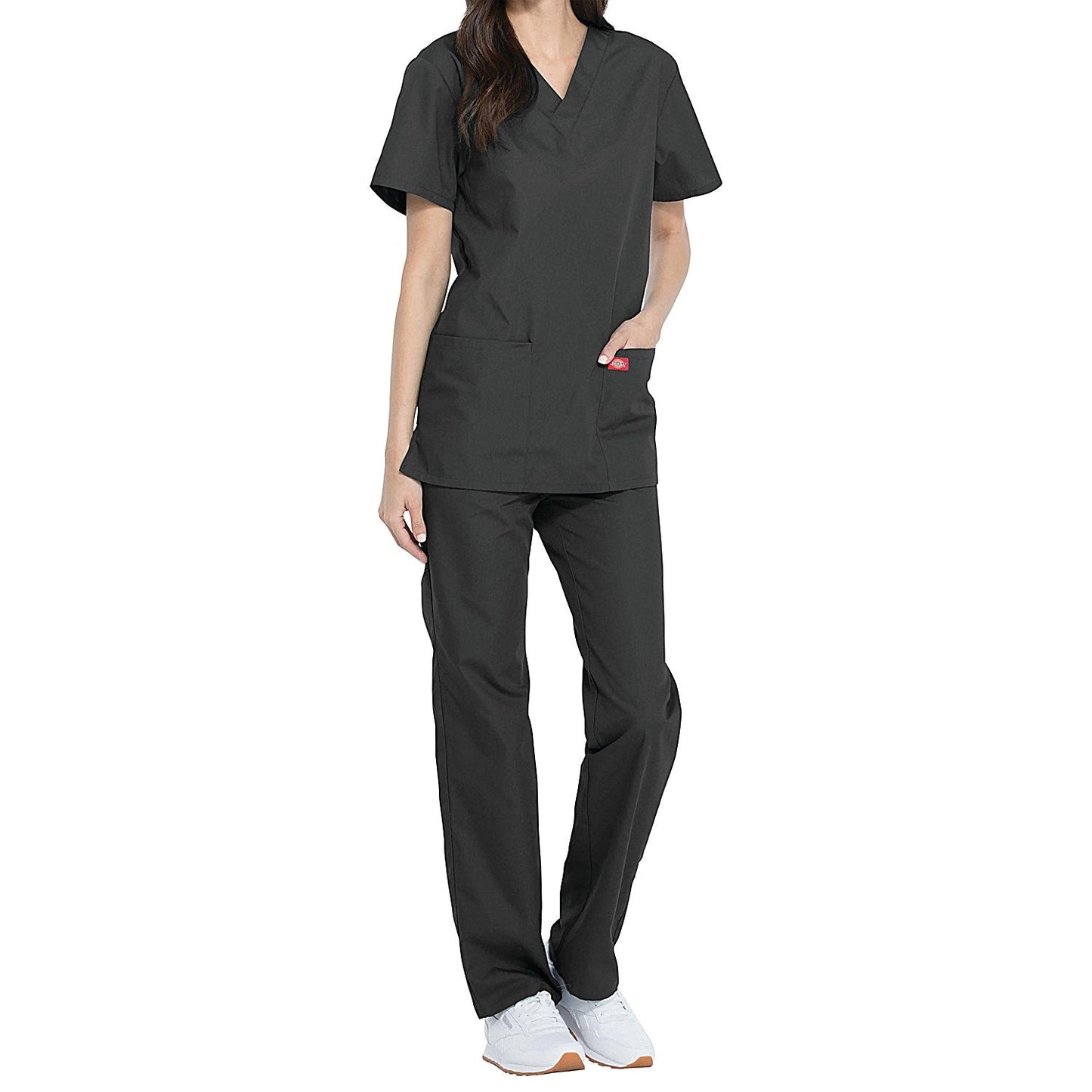 Dickies DKP520C Unisex Scrub Set Top and Trousers, Pewter, Size XS