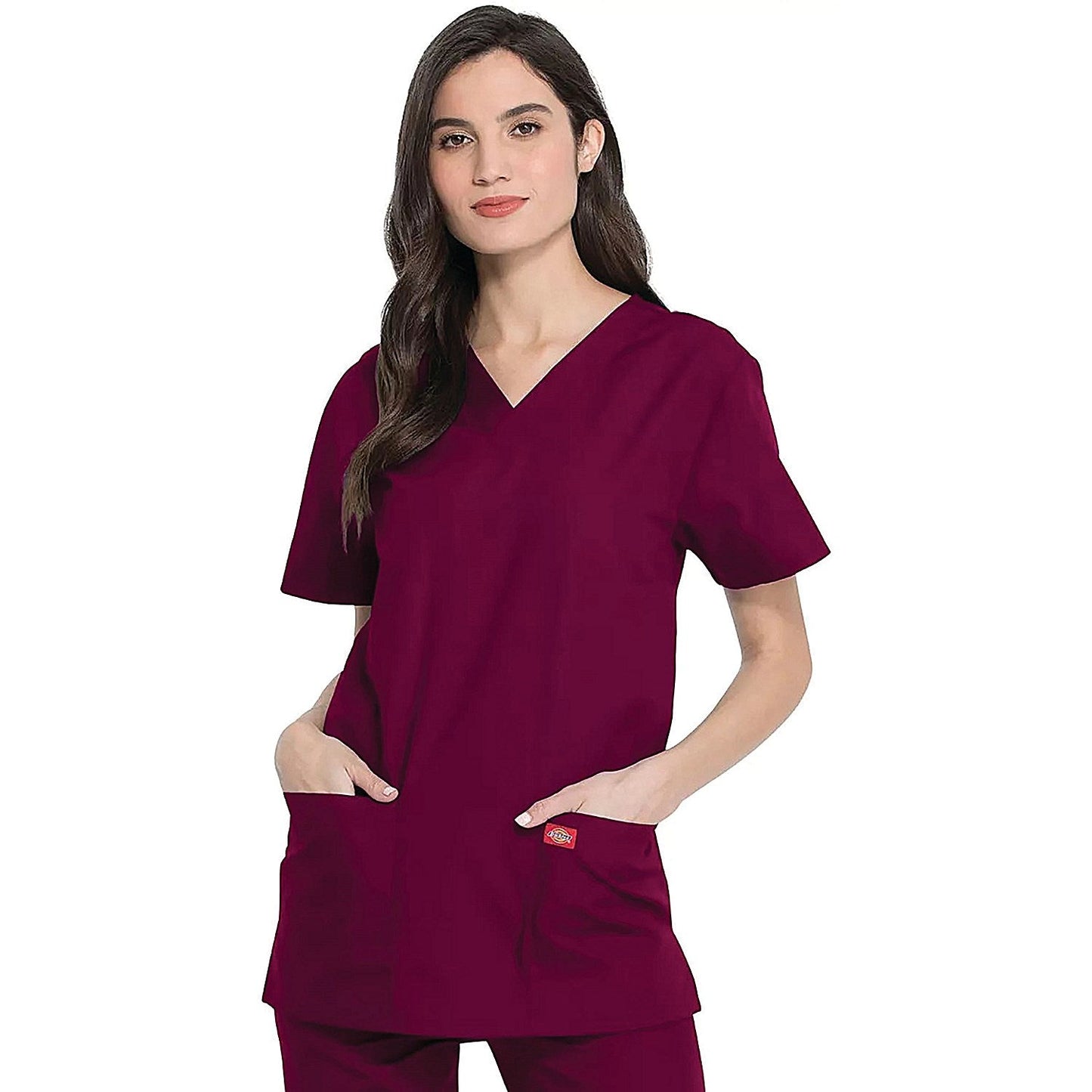 Dickies DKP520C Unisex Scrub Set Top and Trousers, Wine, Size XL