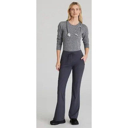 Skechers Slip-ins Glide Knit Flare Scrub Trousers, Pewter Grey, Small, Regular Leg
