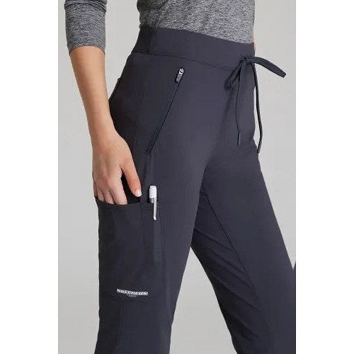 Skechers Slip-ins Glide Knit Flare Scrub Trousers, Pewter Grey, Small, Regular Leg