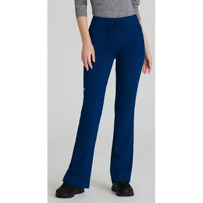 Skechers Slip-ins Glide Knit Flare Scrub Trousers, Navy Blue, XS, Regular Leg