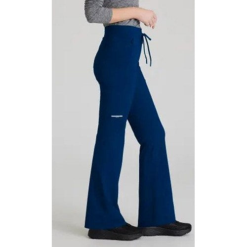 Skechers Slip-ins Glide Knit Flare Scrub Trousers, Navy Blue, XS, Regular Leg