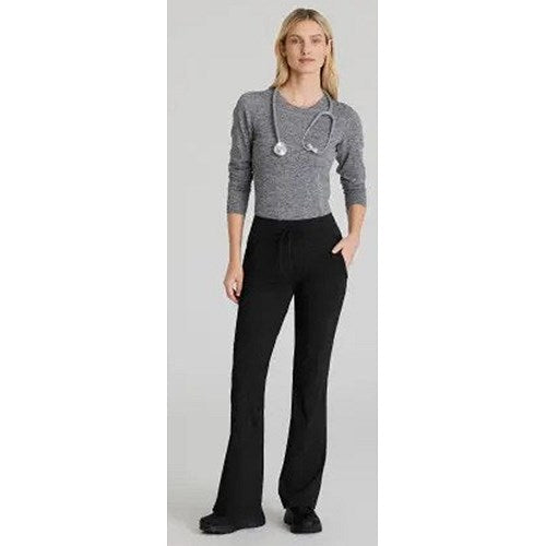 Skechers Slip-ins Glide Knit Flare Scrub Trousers, Black, Medium, Short Leg