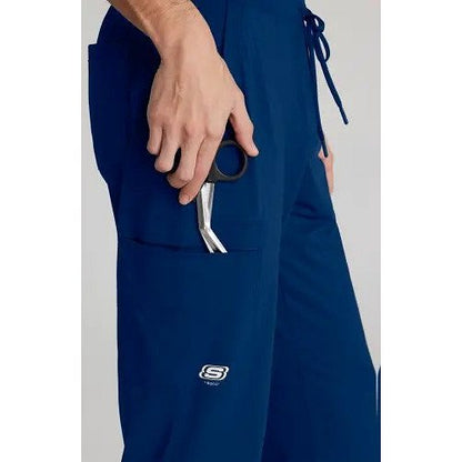 Skechers Slip-ins Rebound Knit Scrub Trousers, Navy Blue, Small, Short Leg