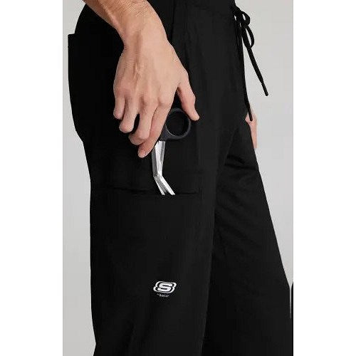 Skechers Slip-ins Rebound Knit Scrub Trousers, Black, 5XL, Regular Leg