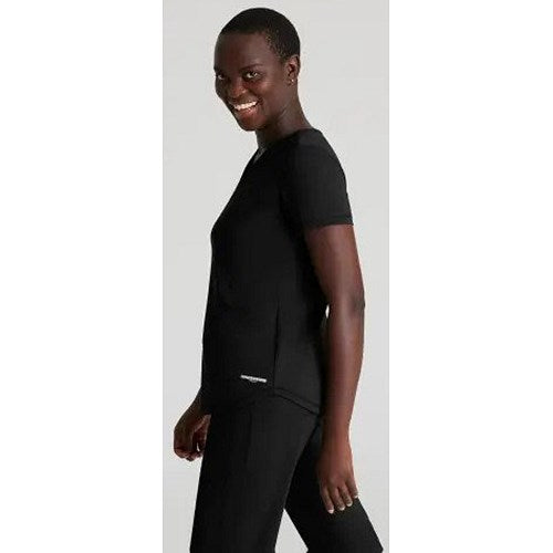 Skechers Slip-ins Serene Knit Scrub Top, Black, XS
