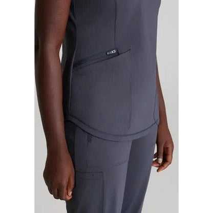 Skechers Slip-ins Serene Knit Scrub Top, Pewter Grey, 2XL