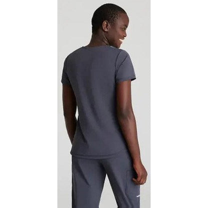 Skechers Slip-ins Serene Knit Scrub Top, Pewter Grey, 4XL