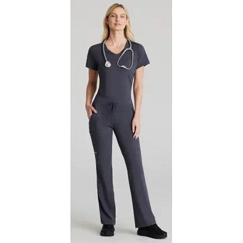Skechers Slip-ins Flow Knit Scrub Top, Pewter Grey, Medium