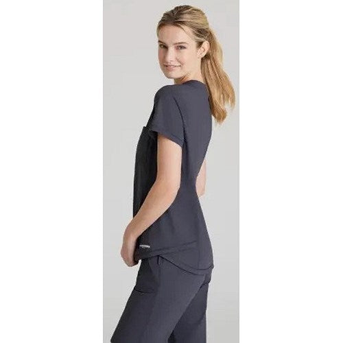 Skechers Slip-ins Flow Knit Scrub Top, Pewter Grey, Large