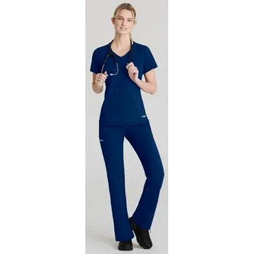 Skechers Slip-ins Flow Knit Scrub Top, Navy Blue, XS