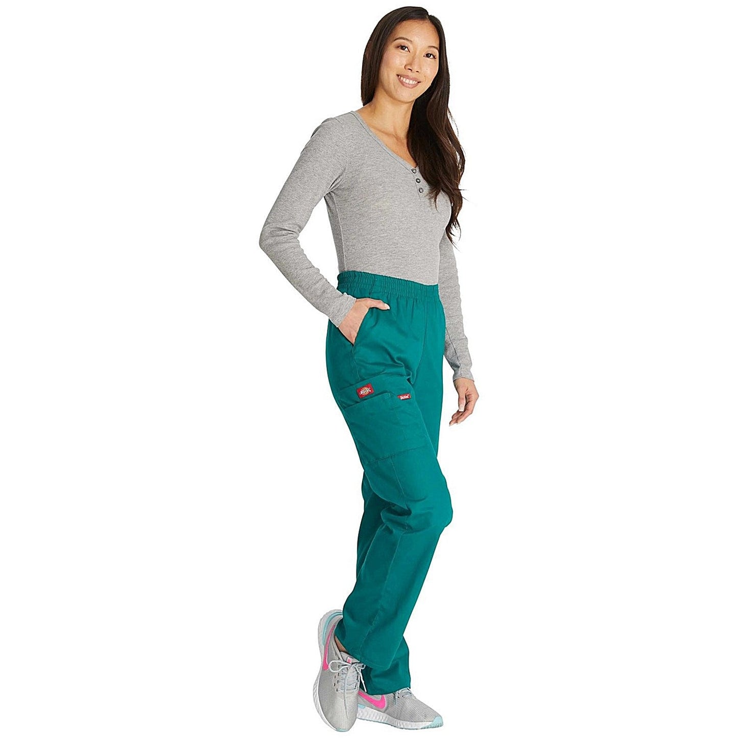 Dickies Signature Tapered Leg Scrub Pants, Hunter Green, 2XL