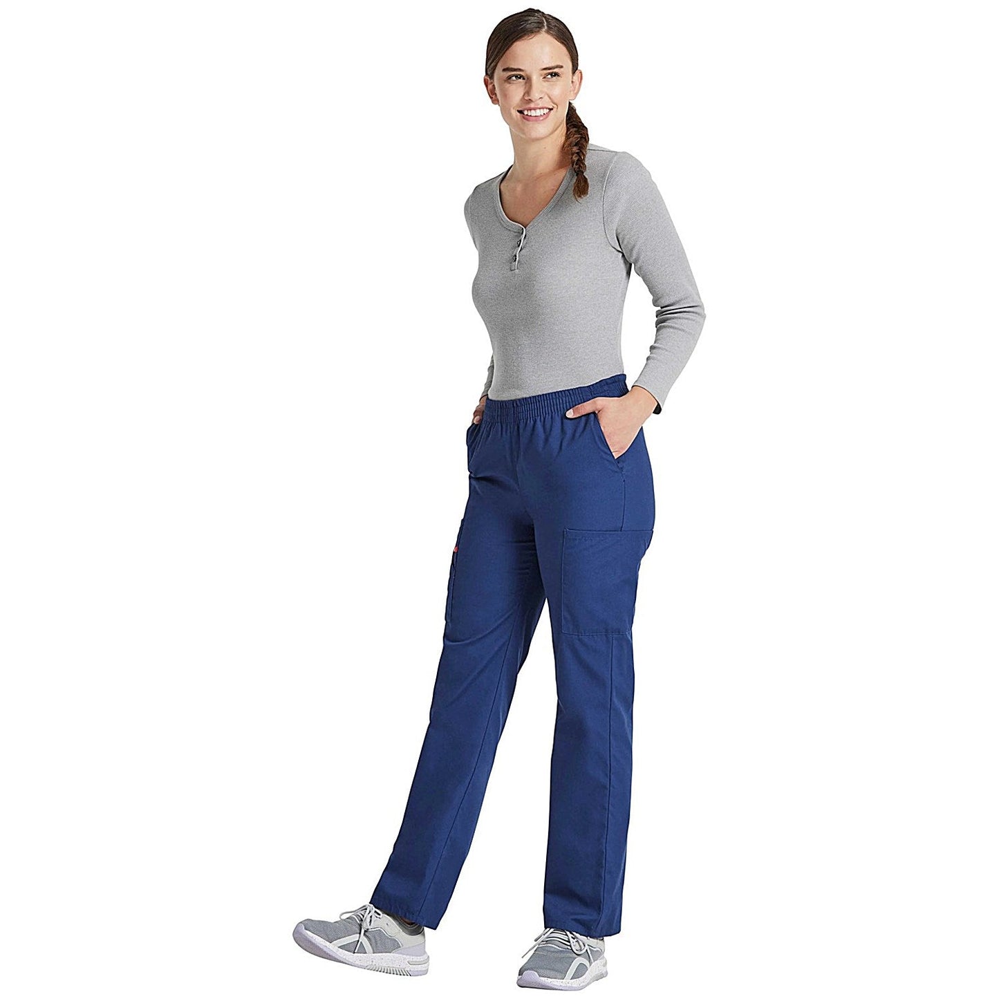 Dickies Signature Tapered Leg Scrub Pants, Navy Blue, XS