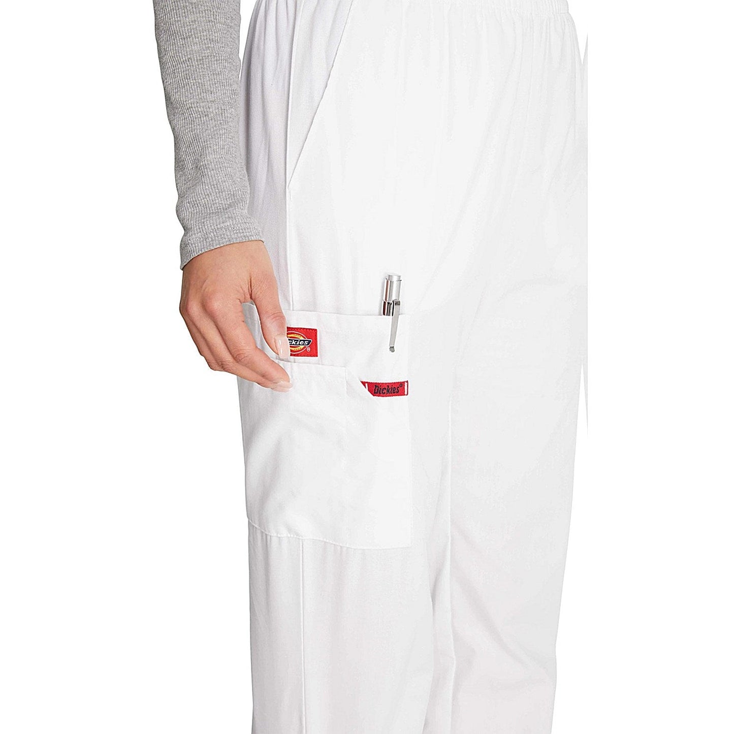 Dickies Signature Tapered Leg Scrub Pants, White, 2XL