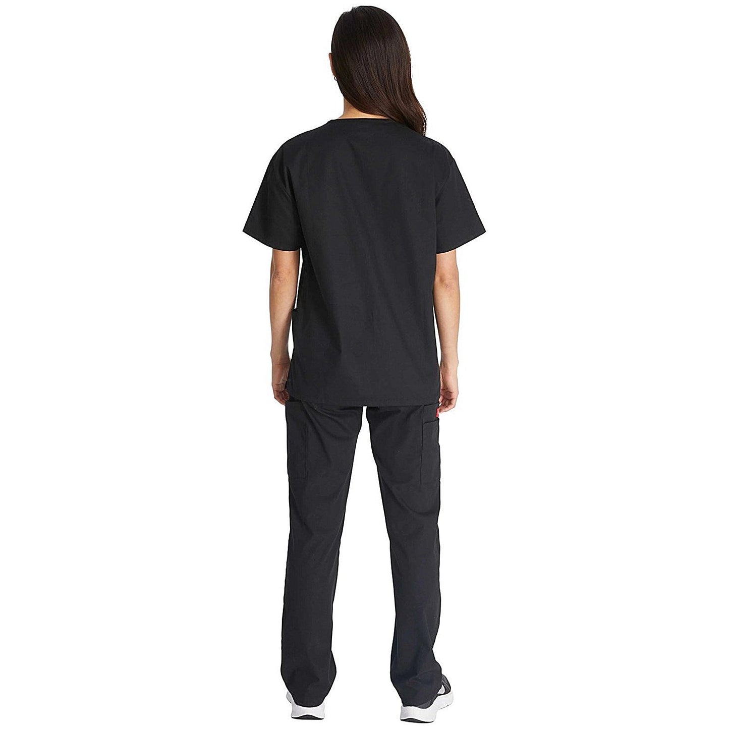 Dickies Signature V-neck Scrub Top, Black, Large