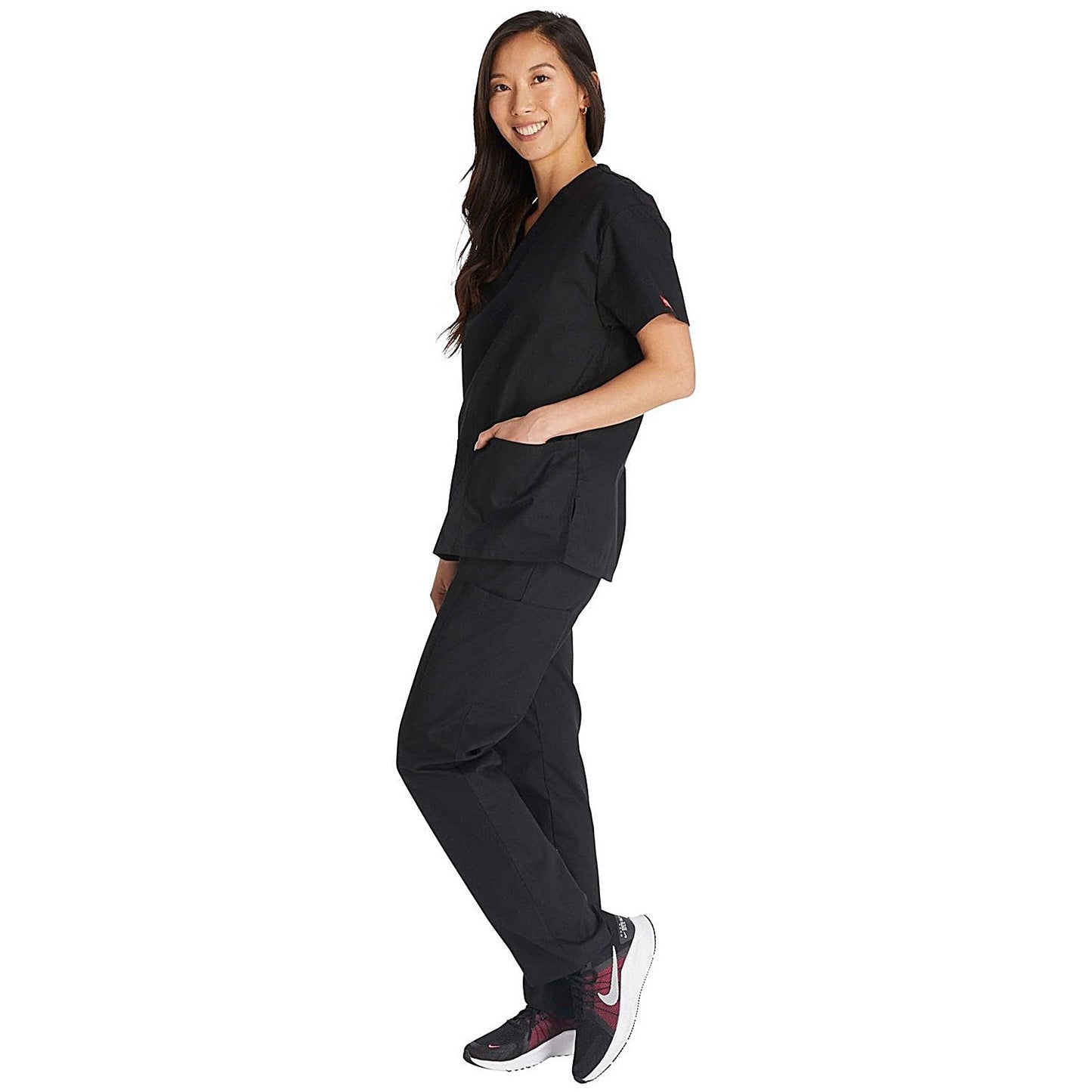 Dickies Signature V-neck Scrub Top, Black, Large Easy2Order : WIS22369