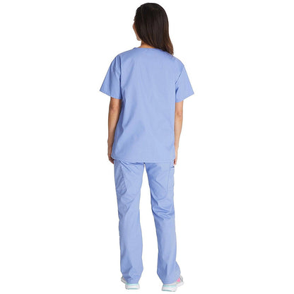 Dickies Signature V-neck Scrub Top, Ceil Blue, Large