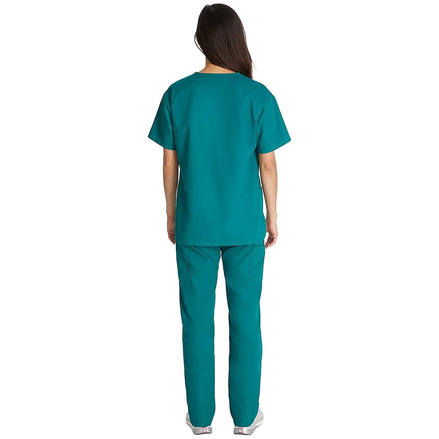 Dickies Signature V-neck Scrub Top, Hunter Green, XS