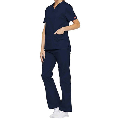 Dickies Signature V-neck Scrub Top, Navy Blue, Small