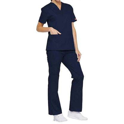 Dickies Signature V-neck Scrub Top, Navy Blue, XL