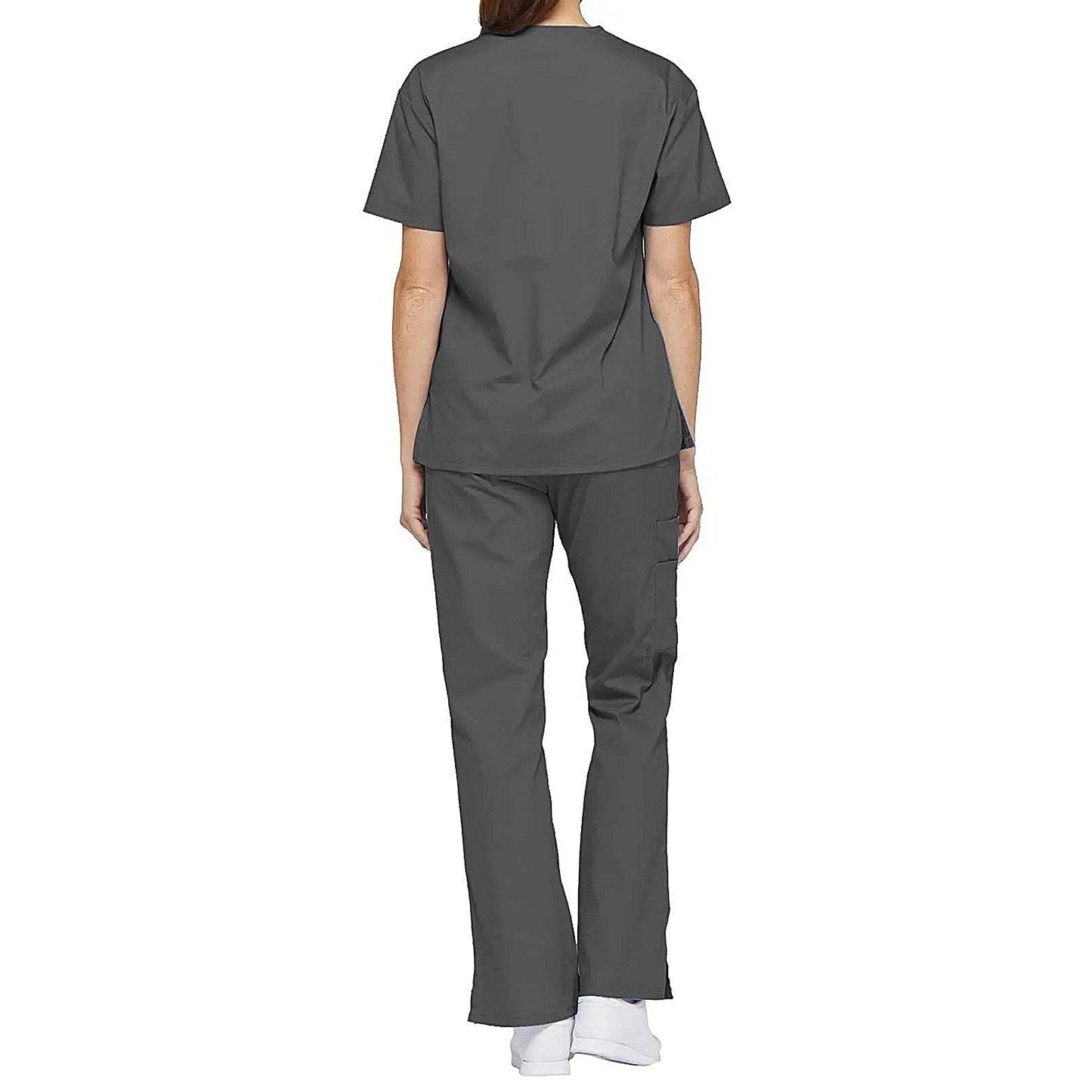 Dickies Signature V-neck Scrub Top, Pewter Grey, 3XL