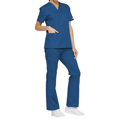 Dickies Signature V-neck Scrub Top, Royal Blue, 2XL